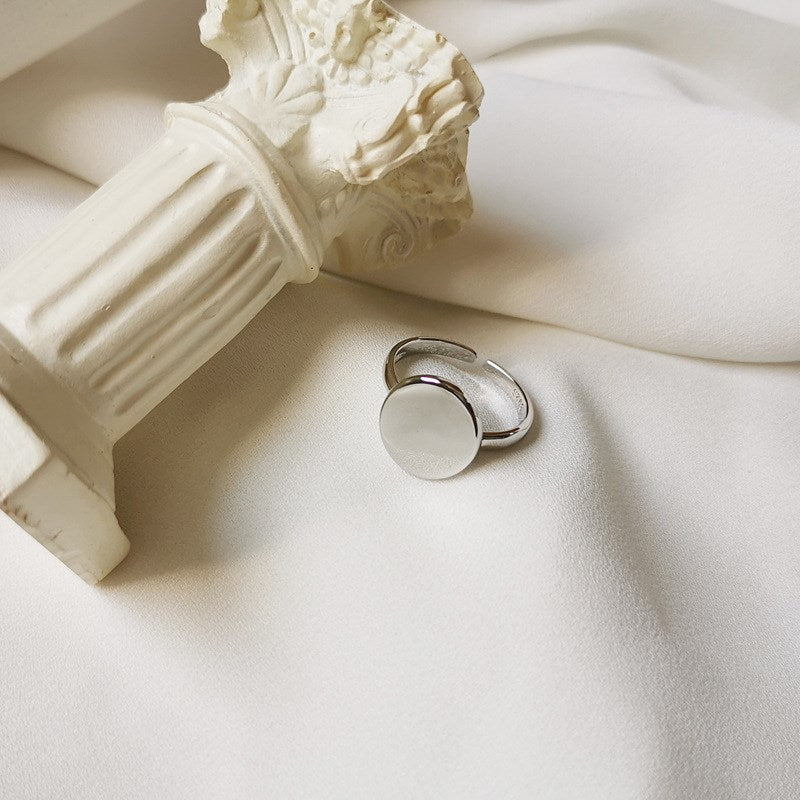 Silver Coin Dainty Ring