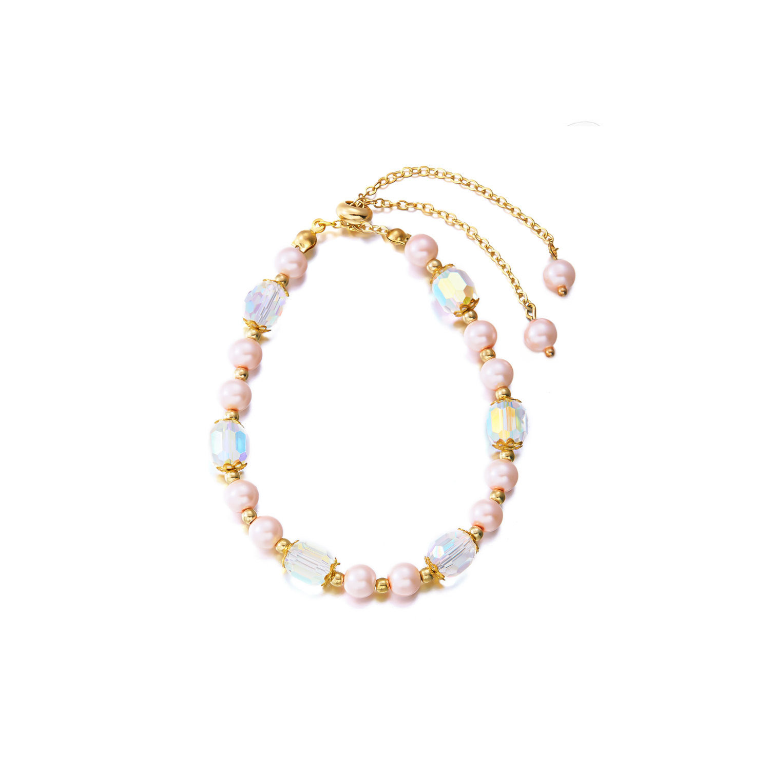 Pearl Pink Crystal Bracelet