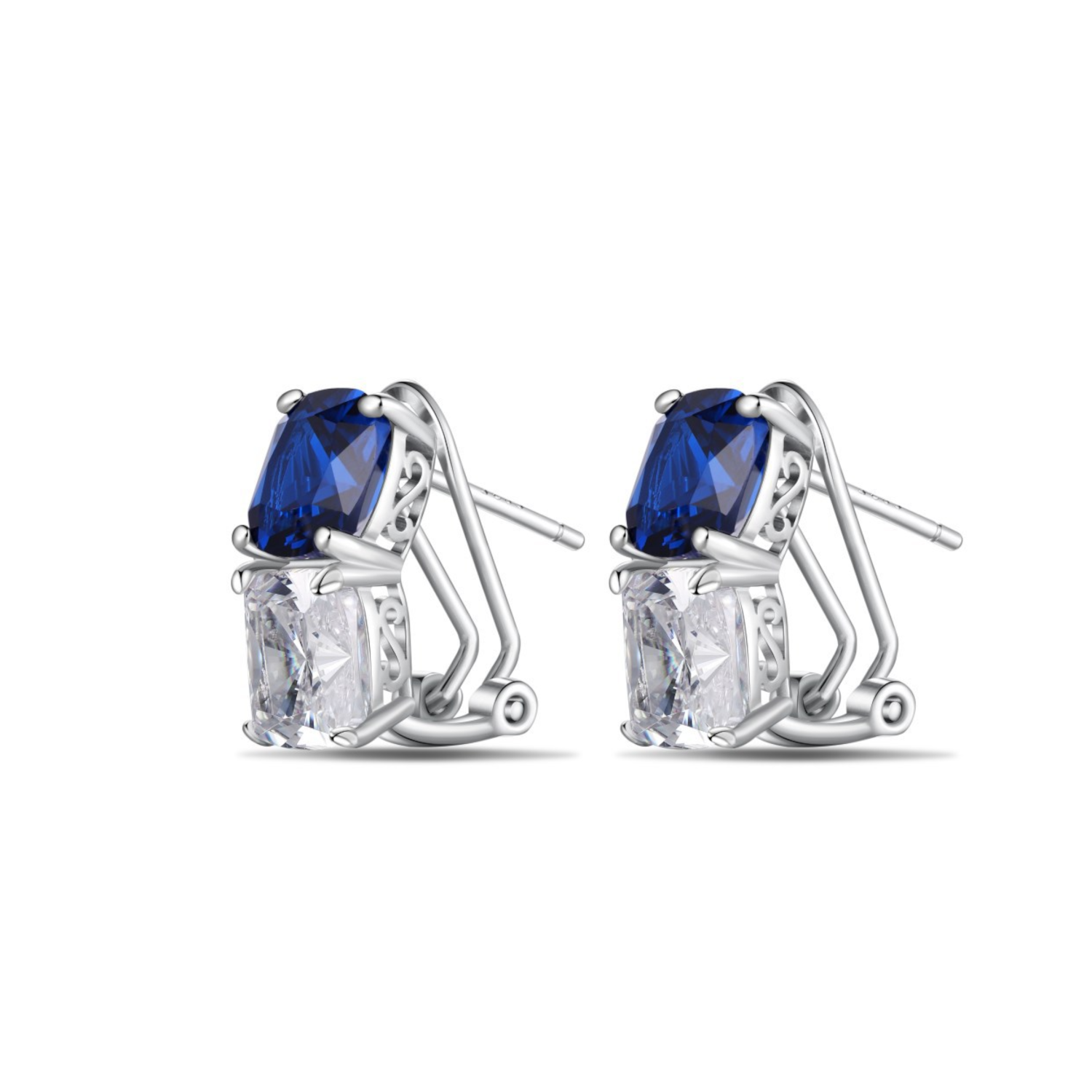 Silver Blue Zircon Earrings