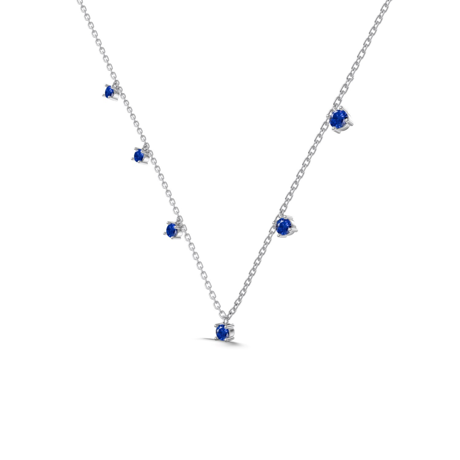 Silver Blue Zircon Necklace