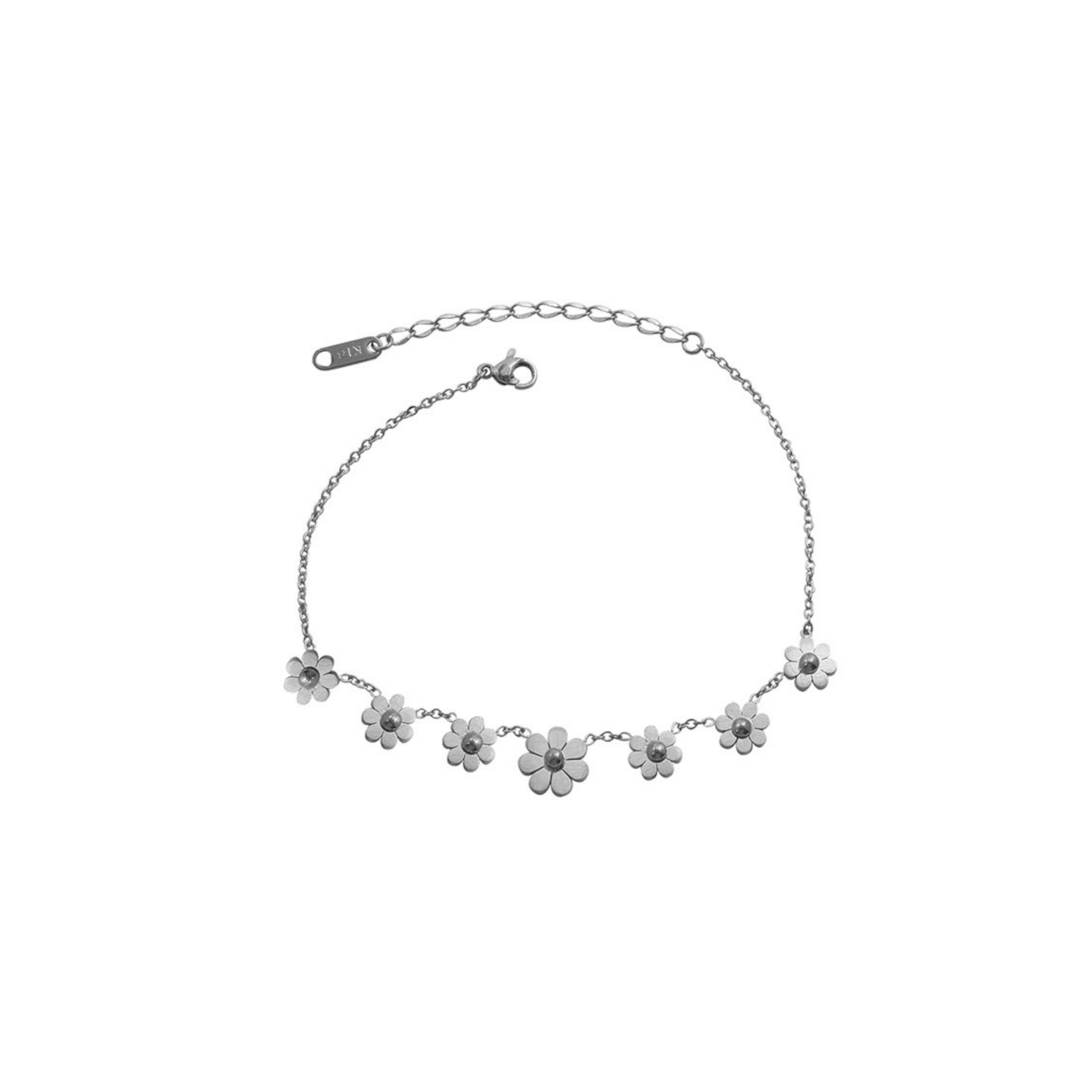 Silver Flower Anklet