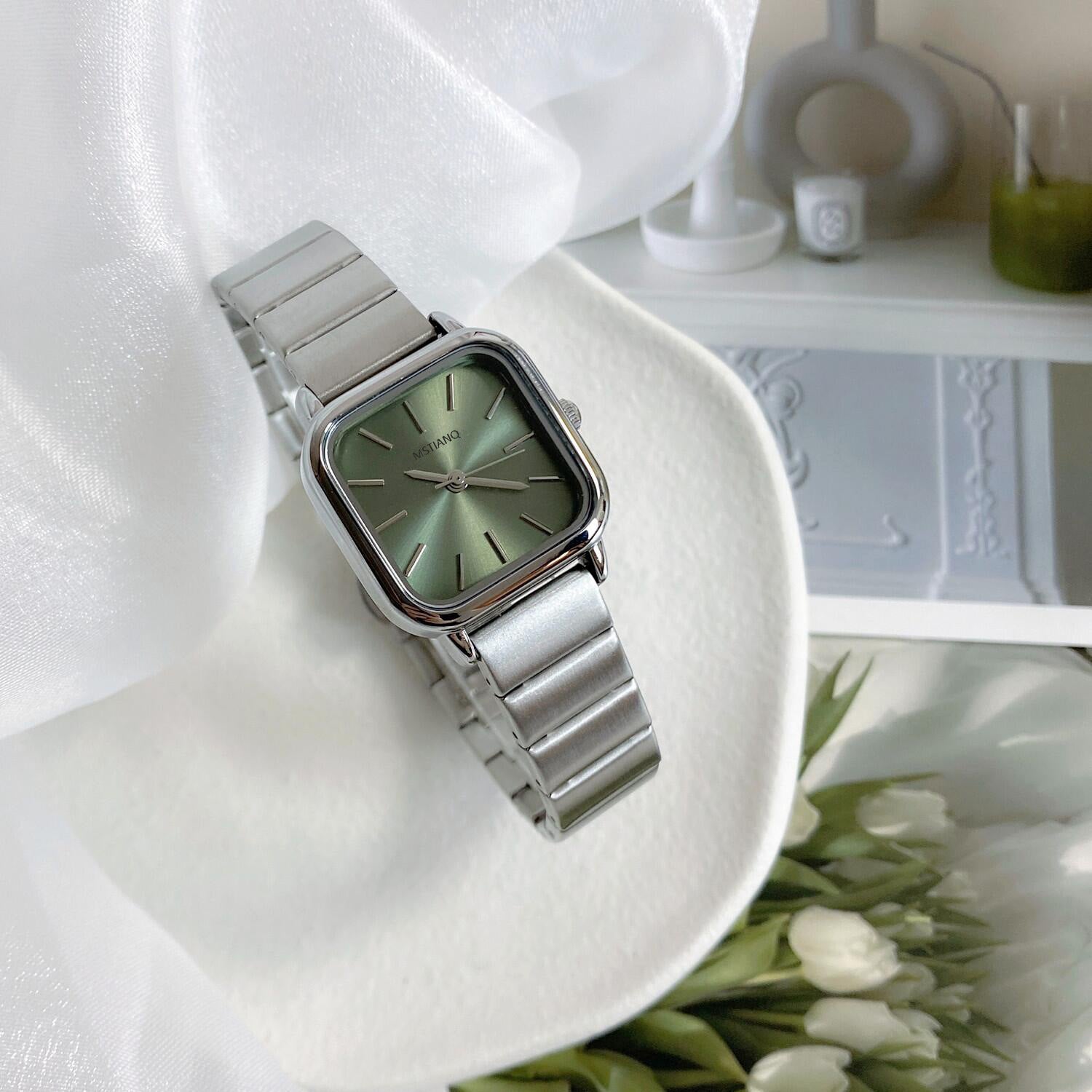 Silver Green Watch