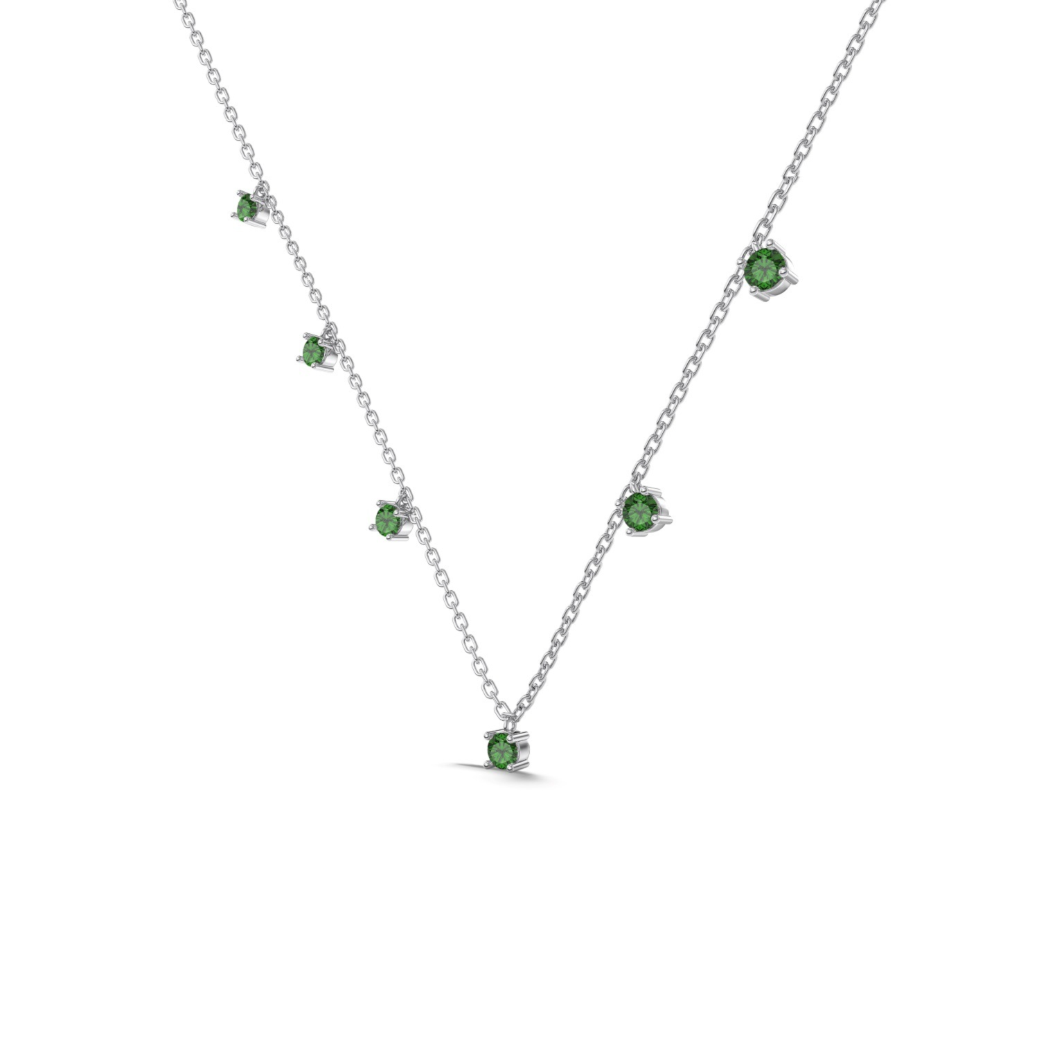 Silver Green Zircon Necklace