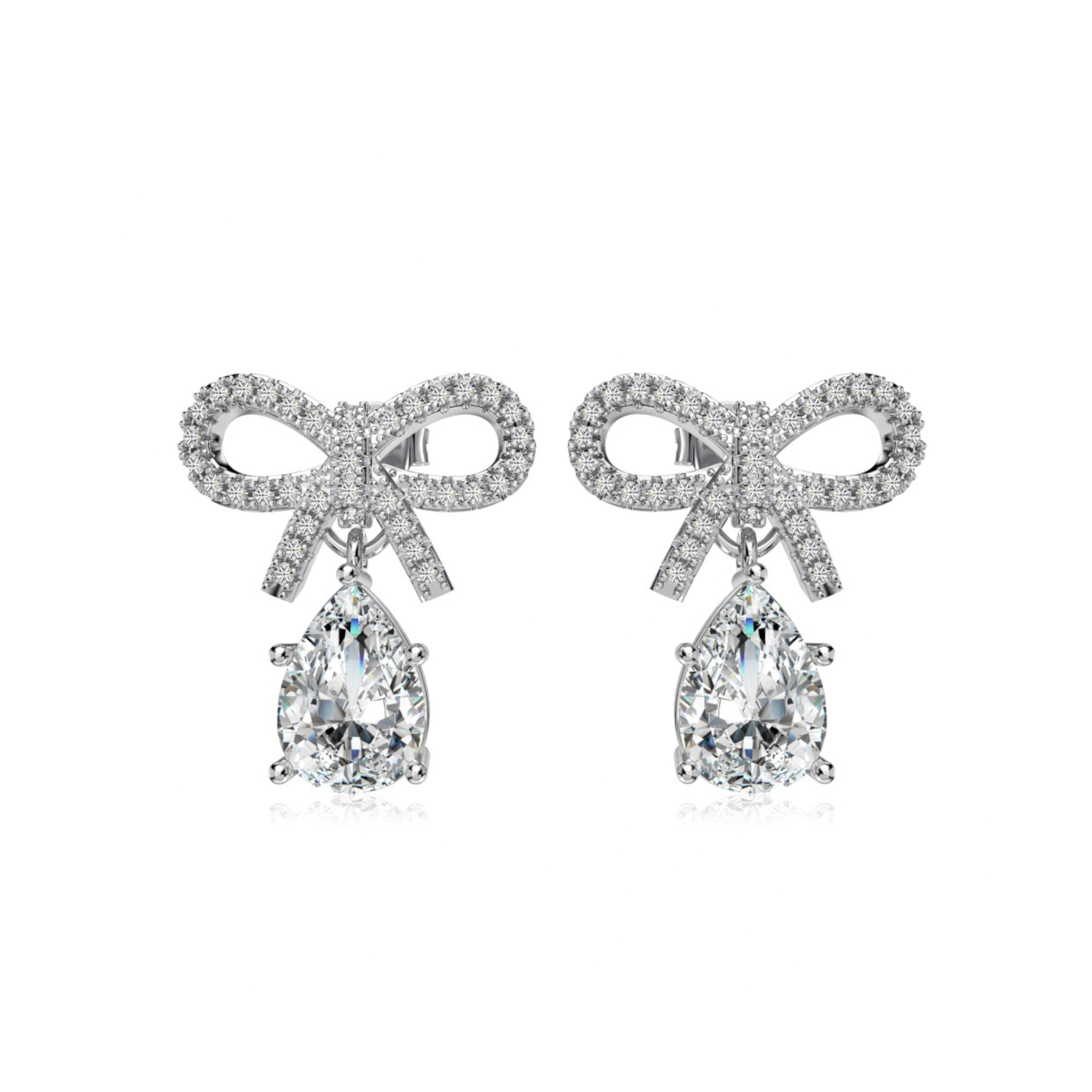 Silver White Zircon Earrings