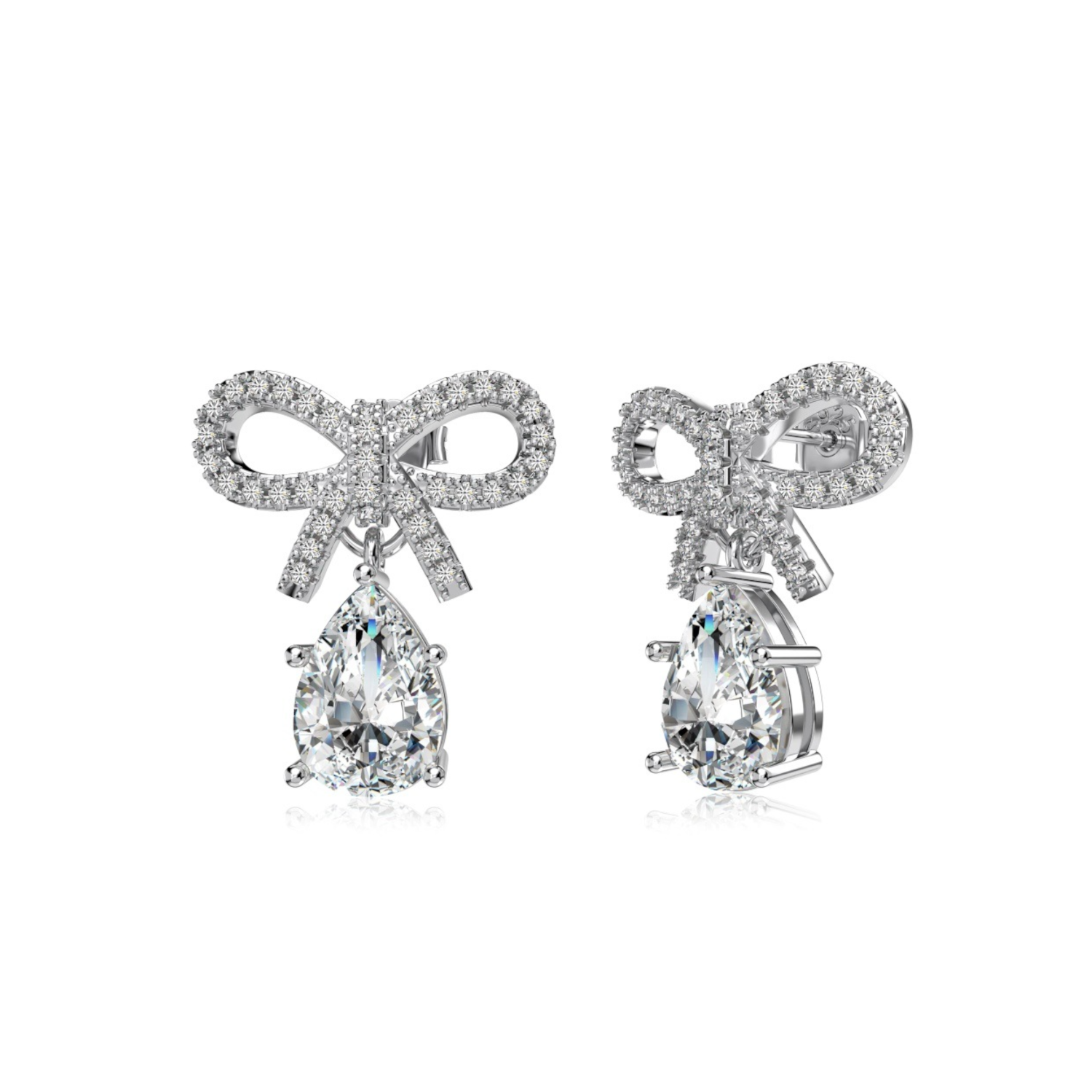 Silver White Zircon Earrings