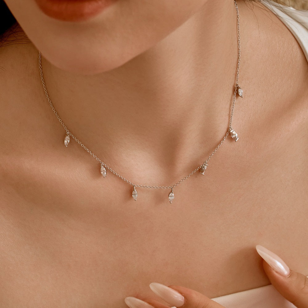 Silver White Zircon Necklace