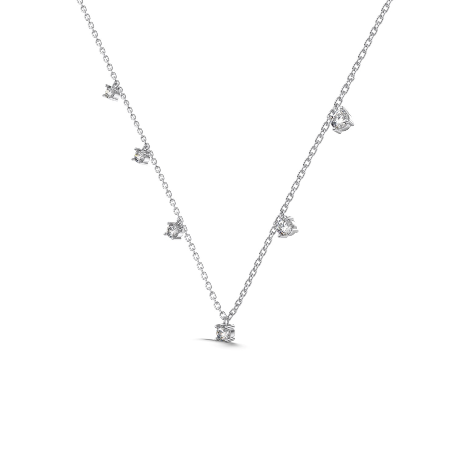 Silver White Zircon Necklace