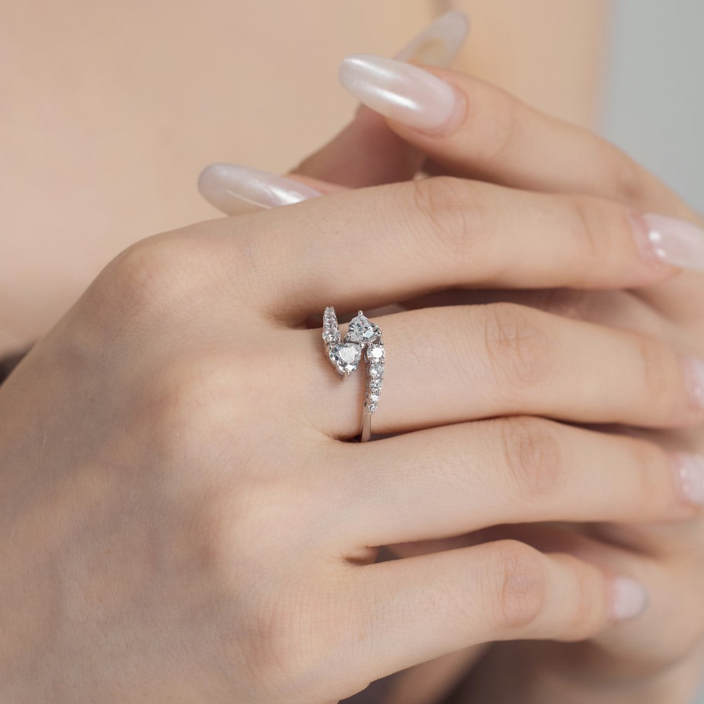 Silver White Zircon Ring