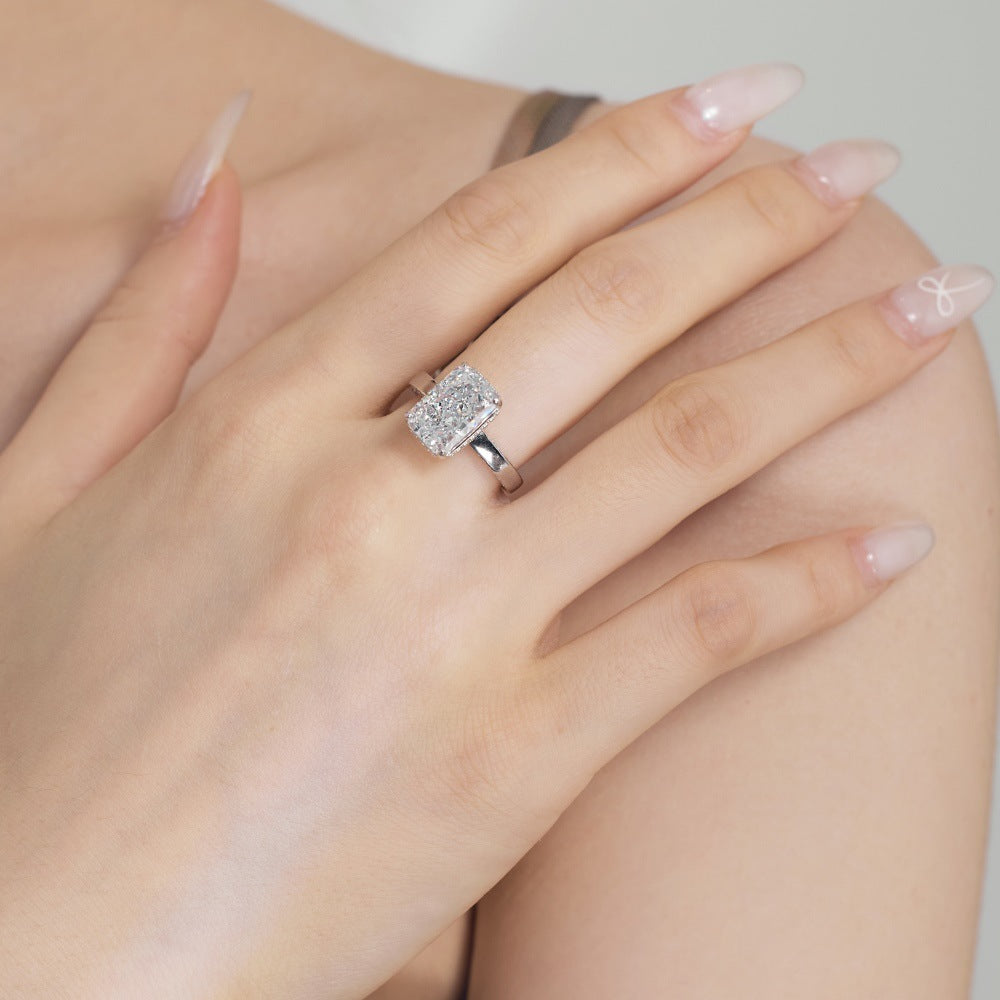 Silver White Zircon Ring