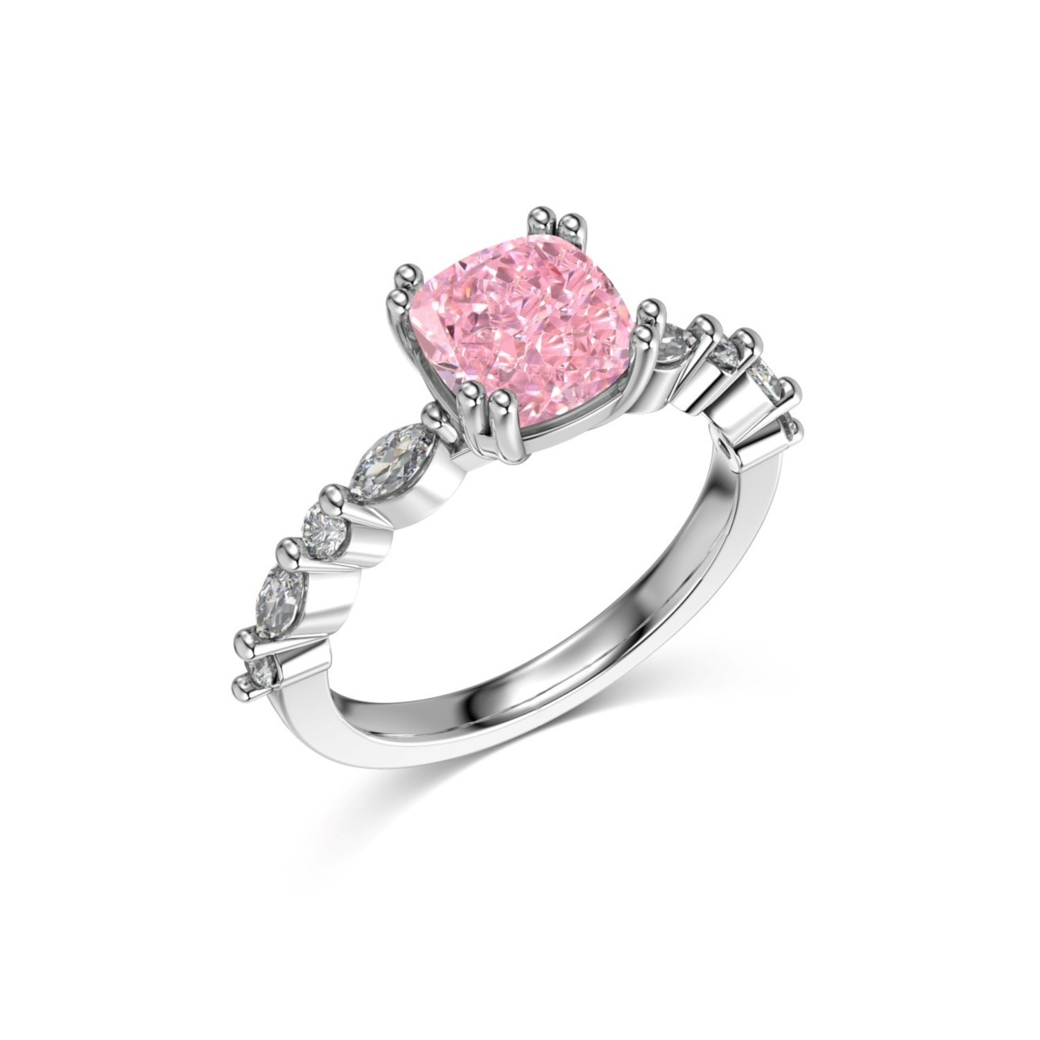 Sliver Pink Zircon Ring