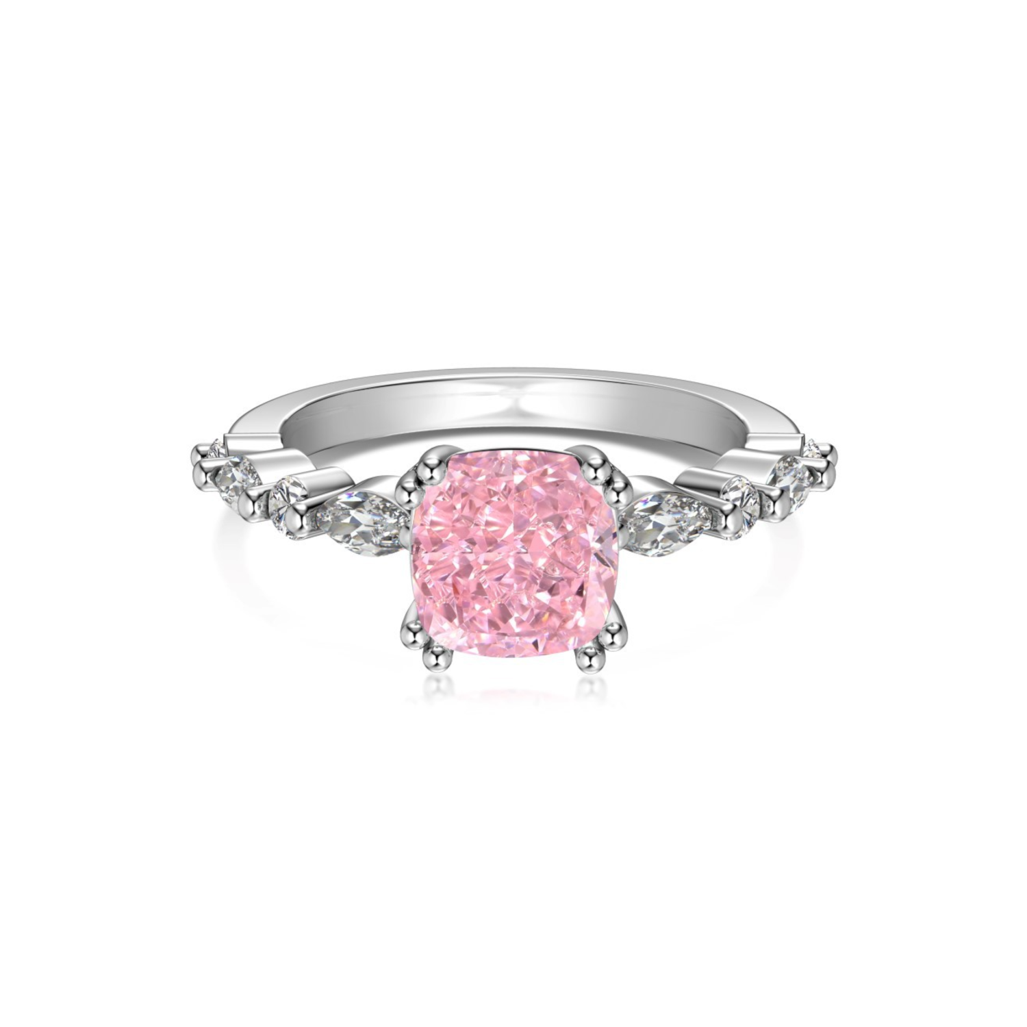 Sliver Pink Zircon Ring