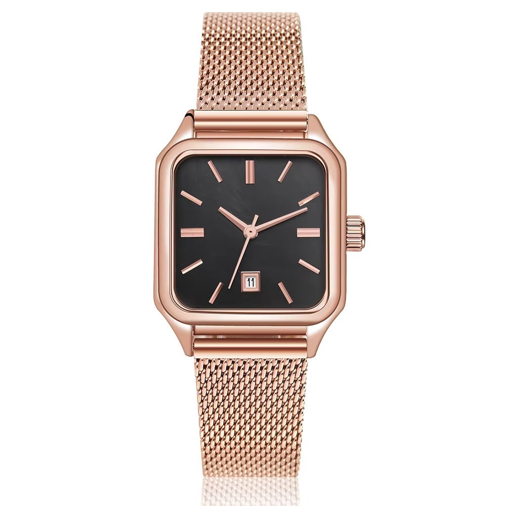 Stainless Steel Quartz Powered Minimalist Contemporary Dress Watches