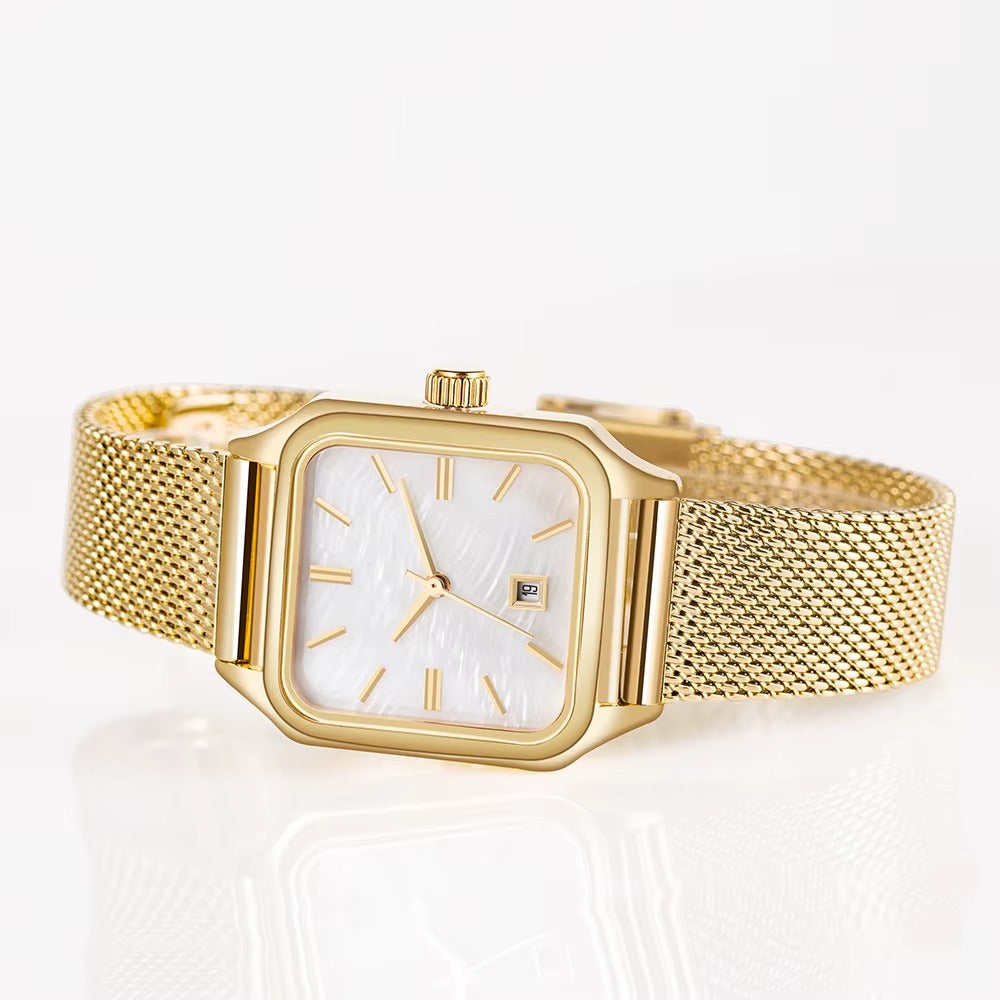 Stainless Steel Quartz Powered Minimalist Contemporary Dress Watches