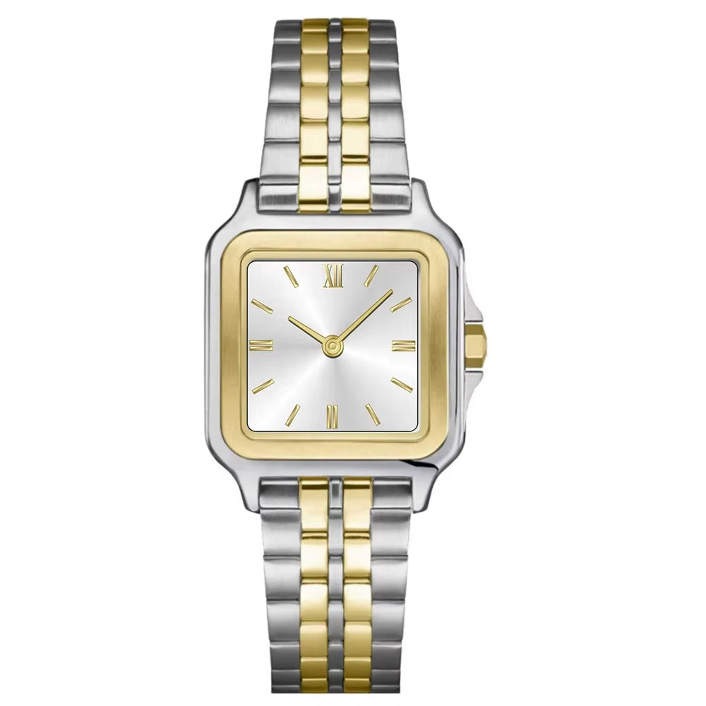 Stainless Steel Quartz Powered Art Deco Square Dress Watches