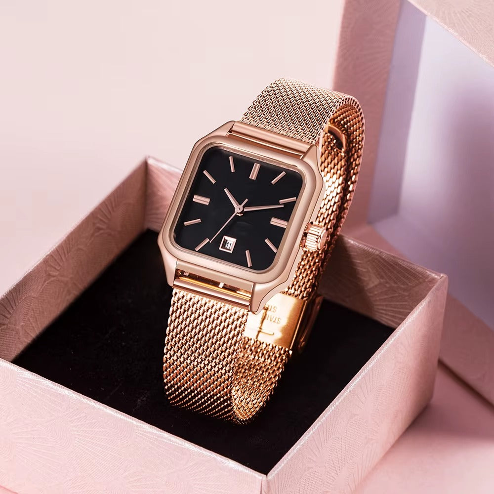 Stainless Steel Quartz Powered Minimalist Contemporary Dress Watches