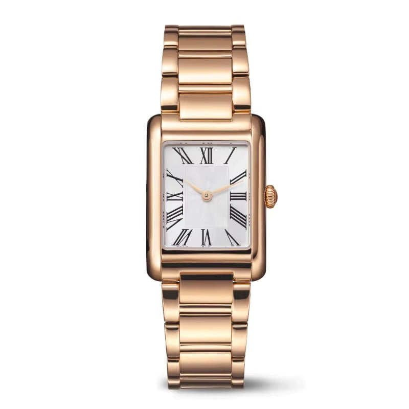 Stainless Steel Quartz Powered Classic Roman Elegant Dress Watches