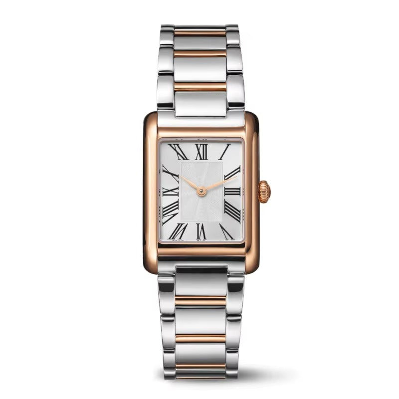 Stainless Steel Quartz Powered Classic Roman Elegant Dress Watches