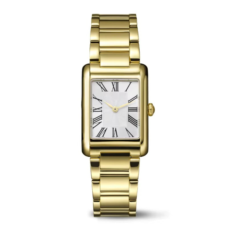 Stainless Steel Quartz Powered Classic Roman Elegant Dress Watches