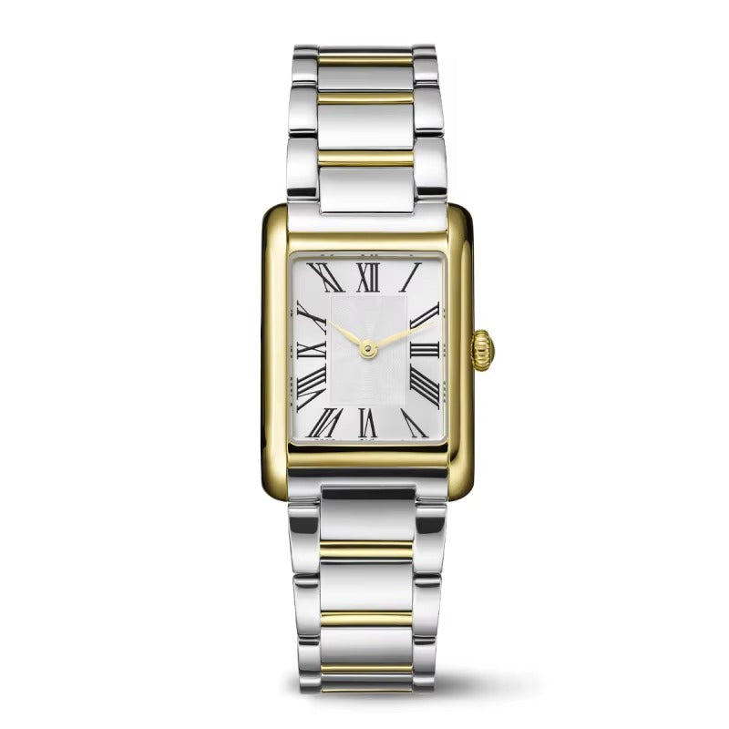 Stainless Steel Quartz Powered Classic Roman Elegant Dress Watches